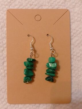 *3/$20* New Malachite Semi Precious Gem Stone Dangle earrings